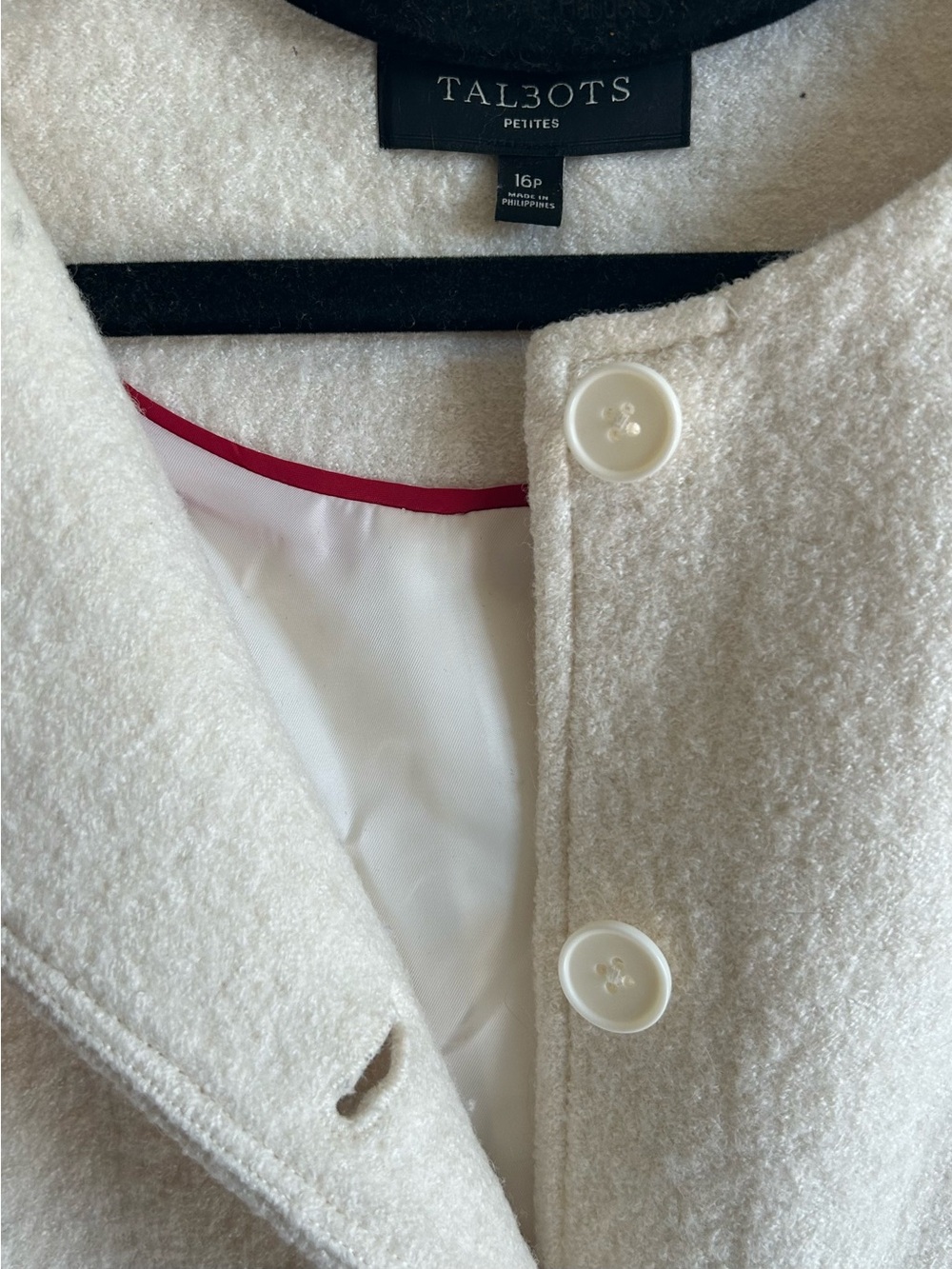 Talbots Boiled Wool Cream Jacket - Picture 3 of 6